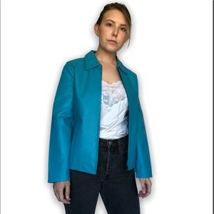 USA Leather Turquoise Jacket 🦋